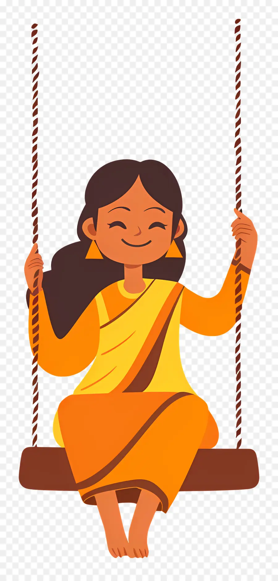 Wanita India Di Swing，Pakaian Tradisional India PNG