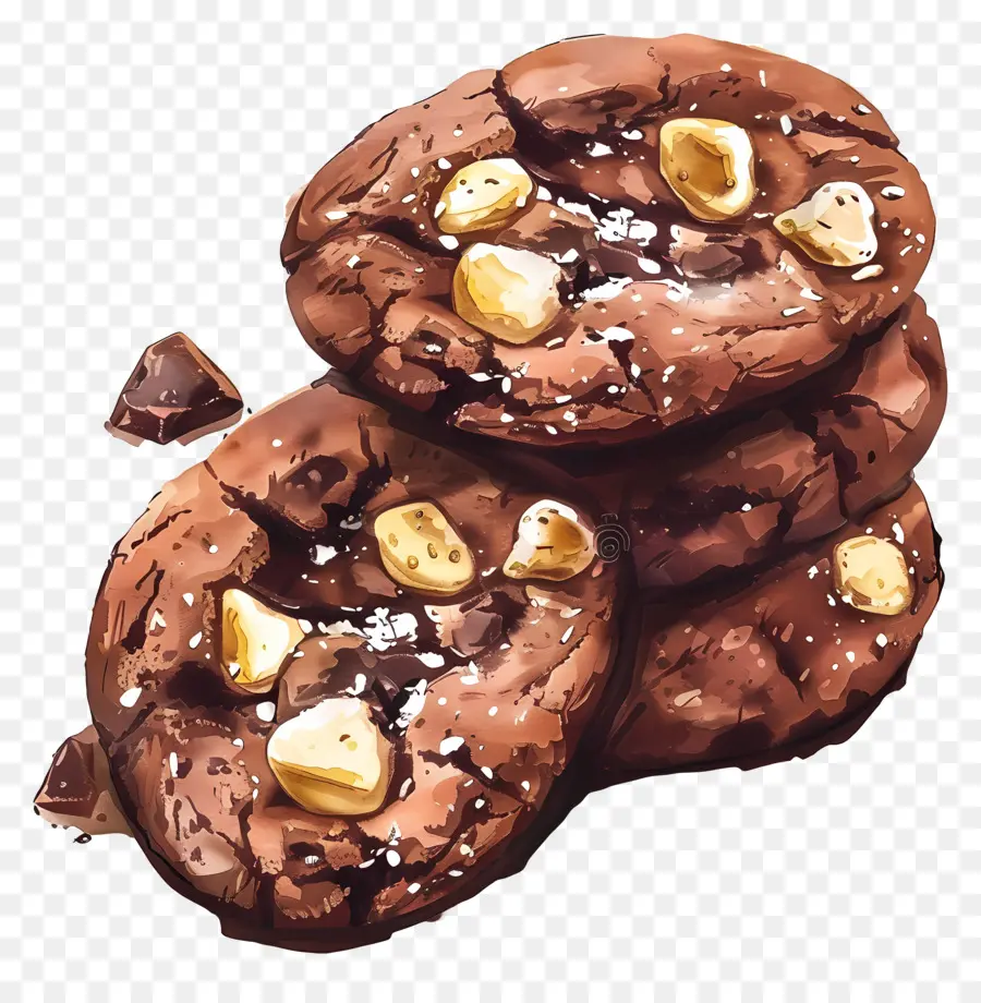 Cookies Coklat，Chocolate Chip Cookie PNG