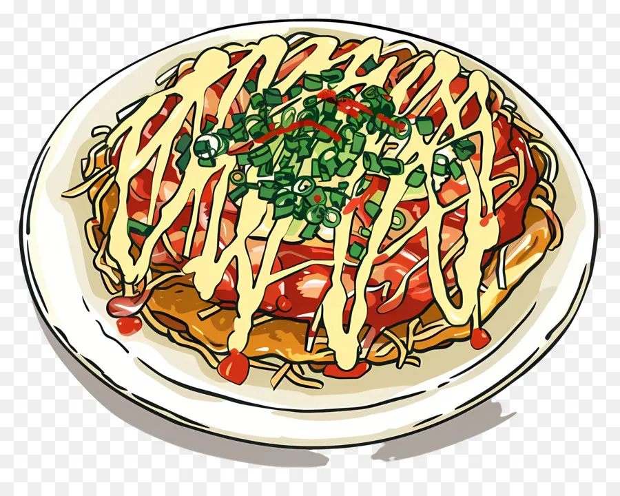 Okonomiyaki，Pie Spageti PNG