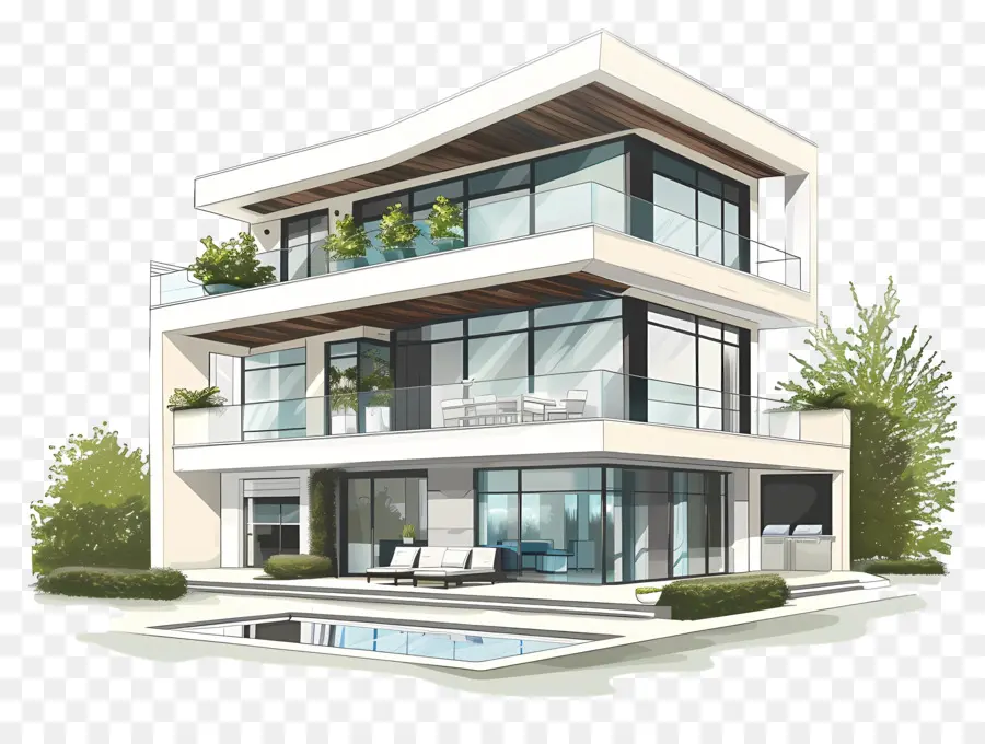 Rumah Modern，Rumah Modernis PNG