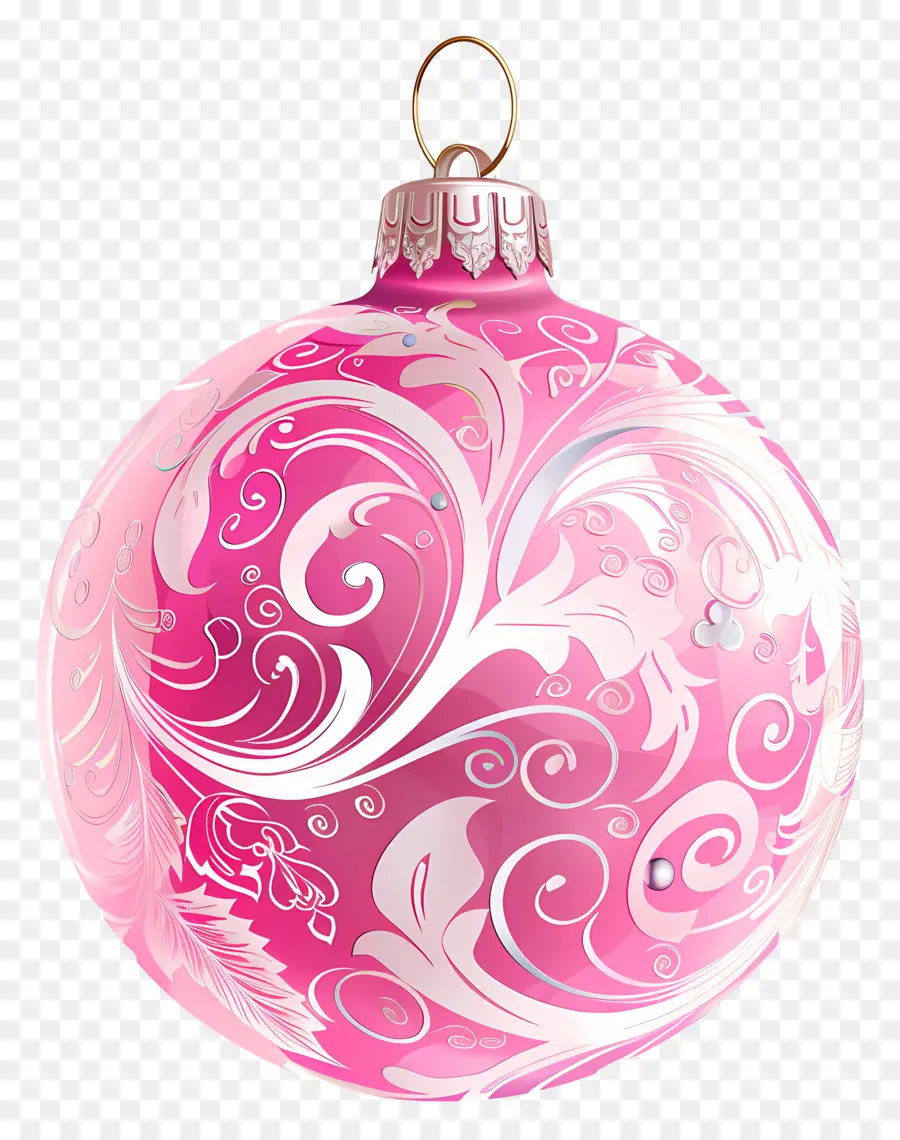 Ornamen Natal，Pink Ornamen PNG