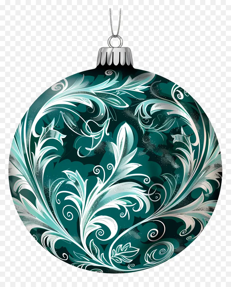 Ornamen Natal，Ornamen Biru Teal PNG