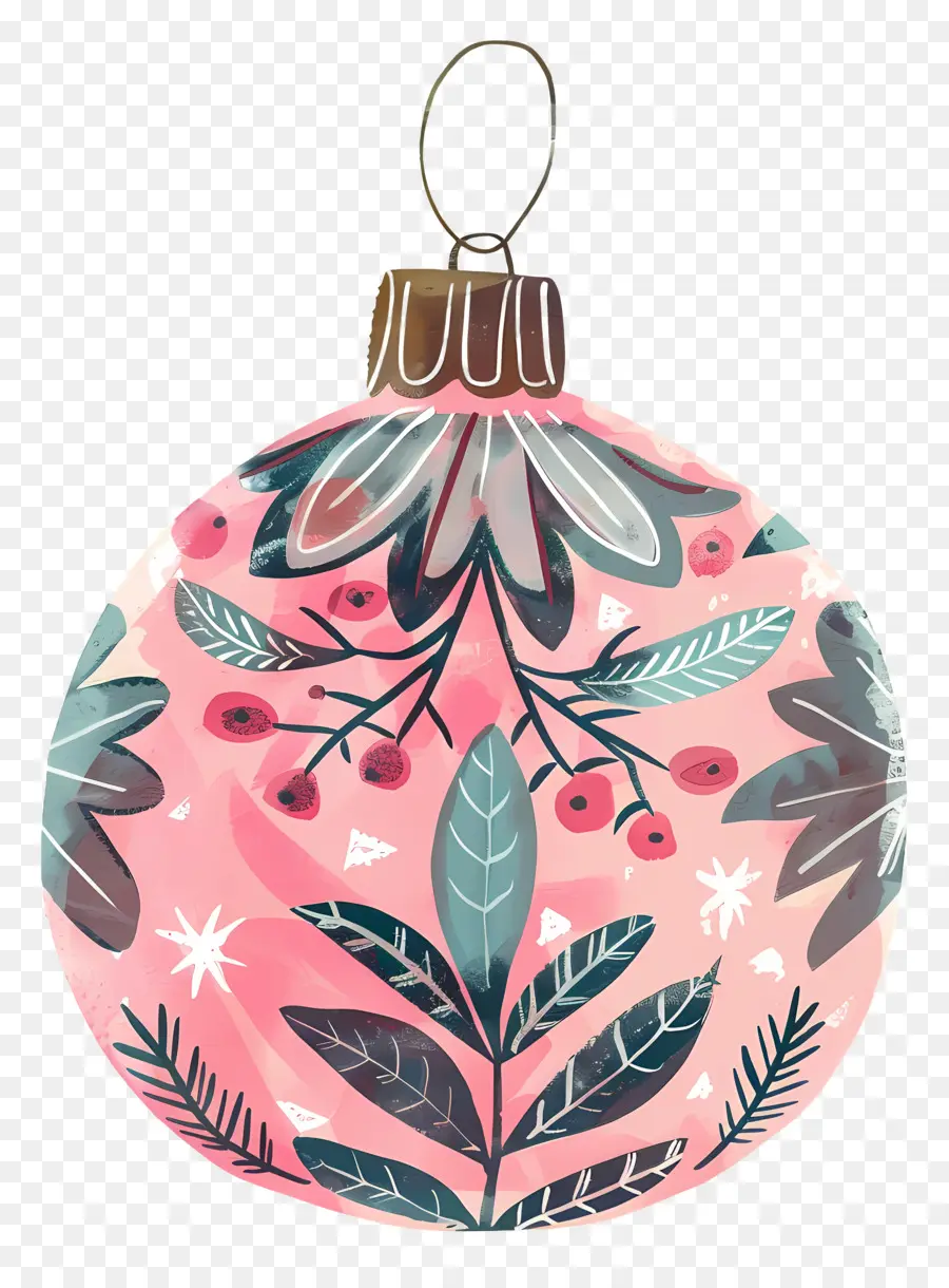 Ornamen Natal，Pink Ornamen PNG