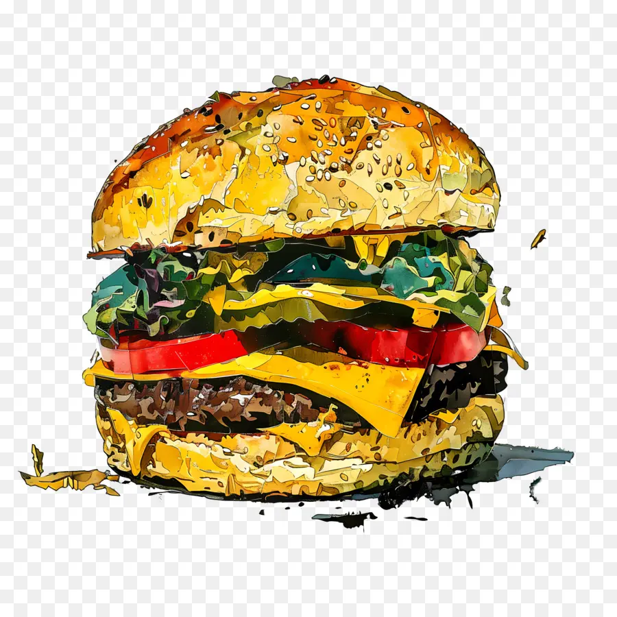 Hamburger，Lapisan Cat PNG