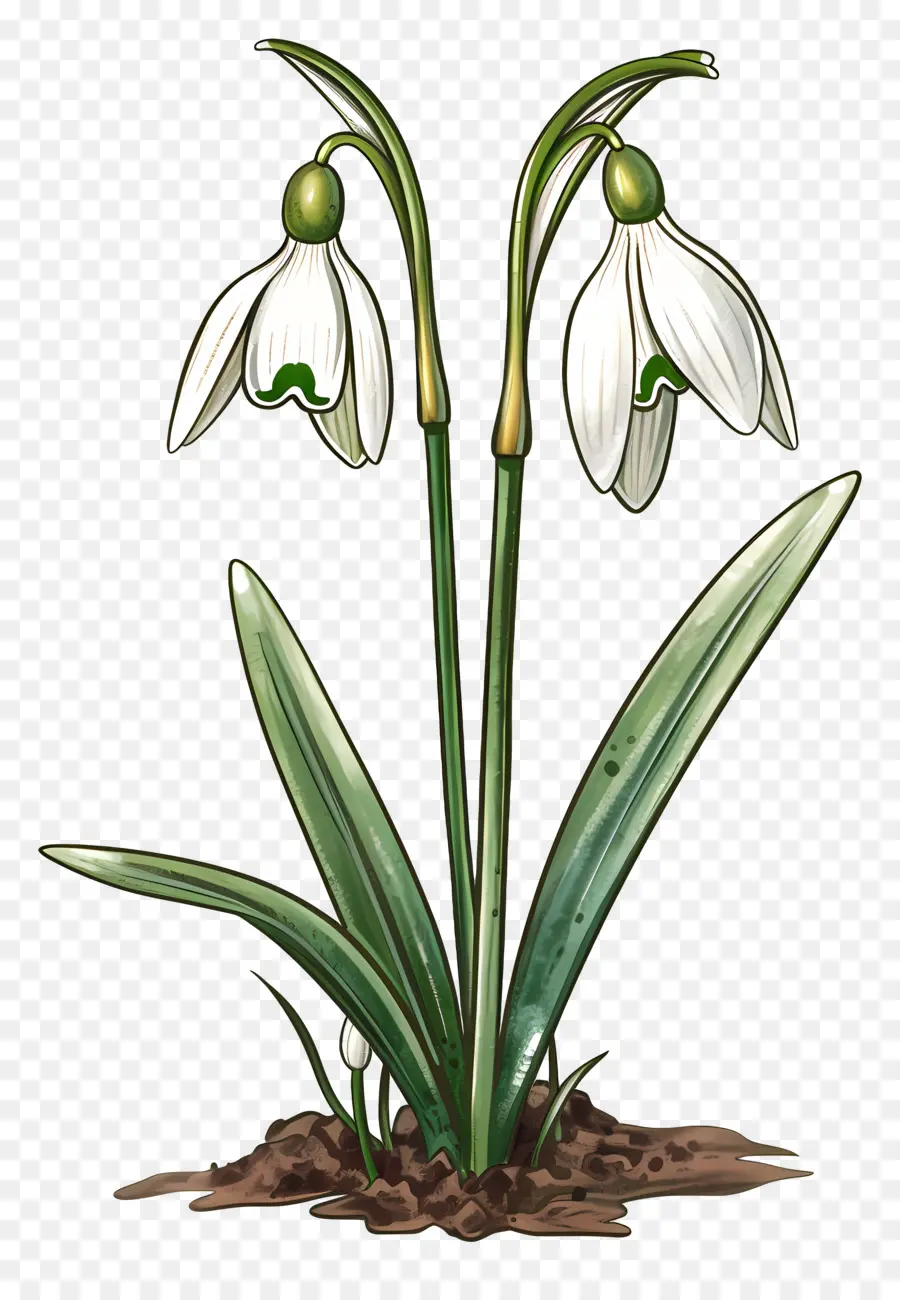 Bunga Snowdrop，Bunga Putih PNG