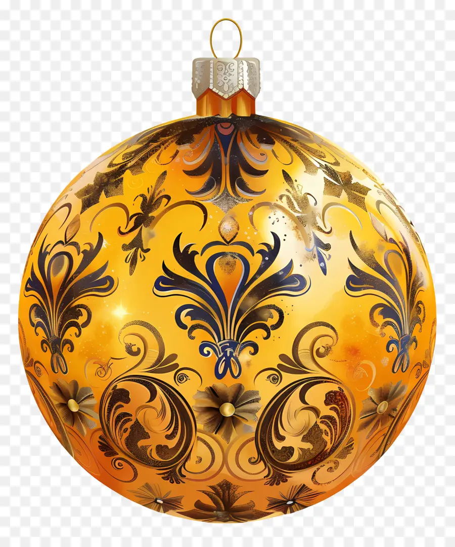 Ornamen Natal，Kuning Ornamen PNG