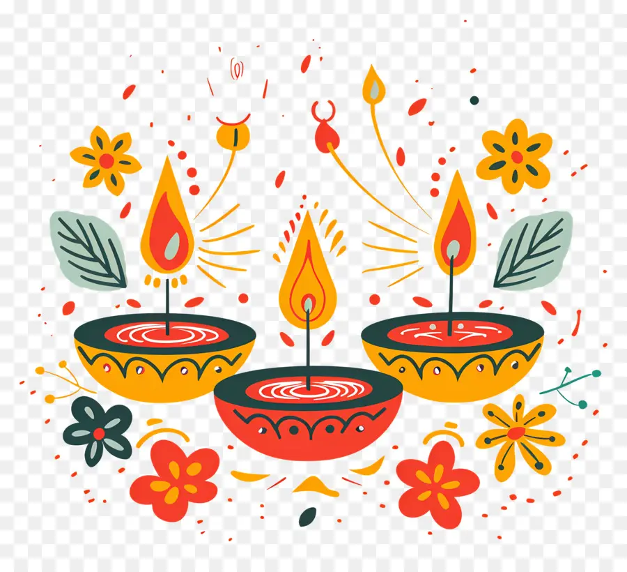 Festival Diwali，Lilin Kertas PNG