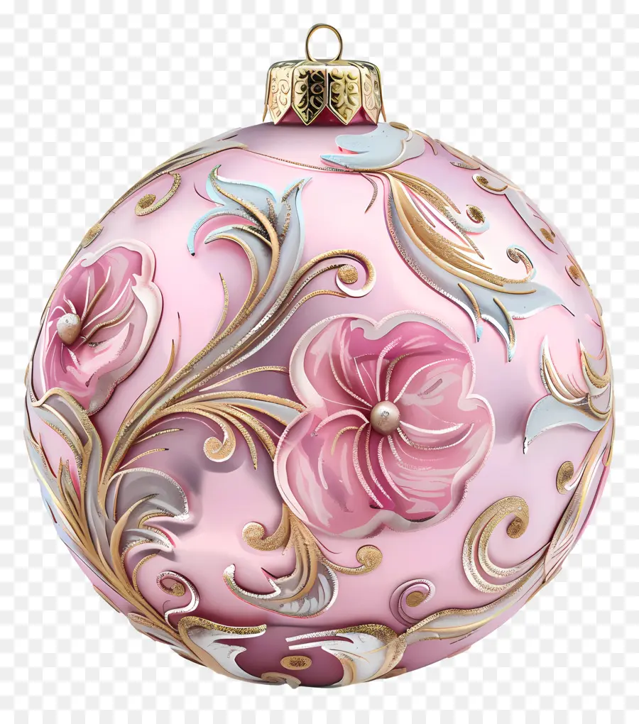 Ornamen Natal，Pink Ornamen PNG