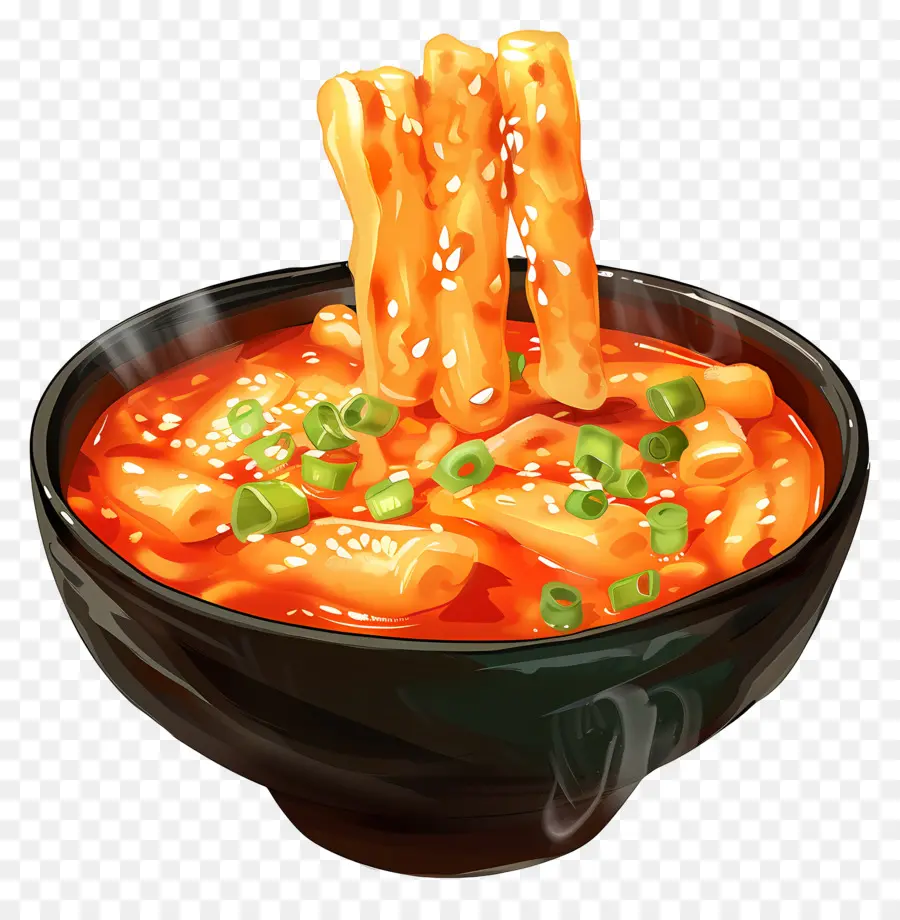 Tteokbokki Cheesy，Sup Pedas PNG