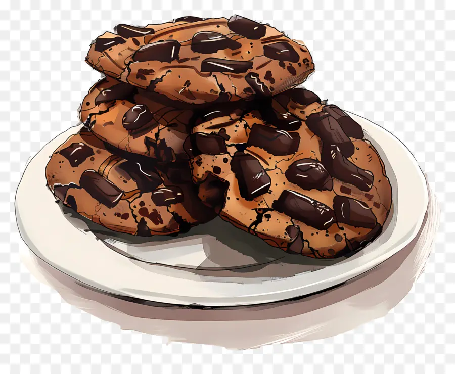 Cookies Coklat，Chocolate Chip Cookie PNG