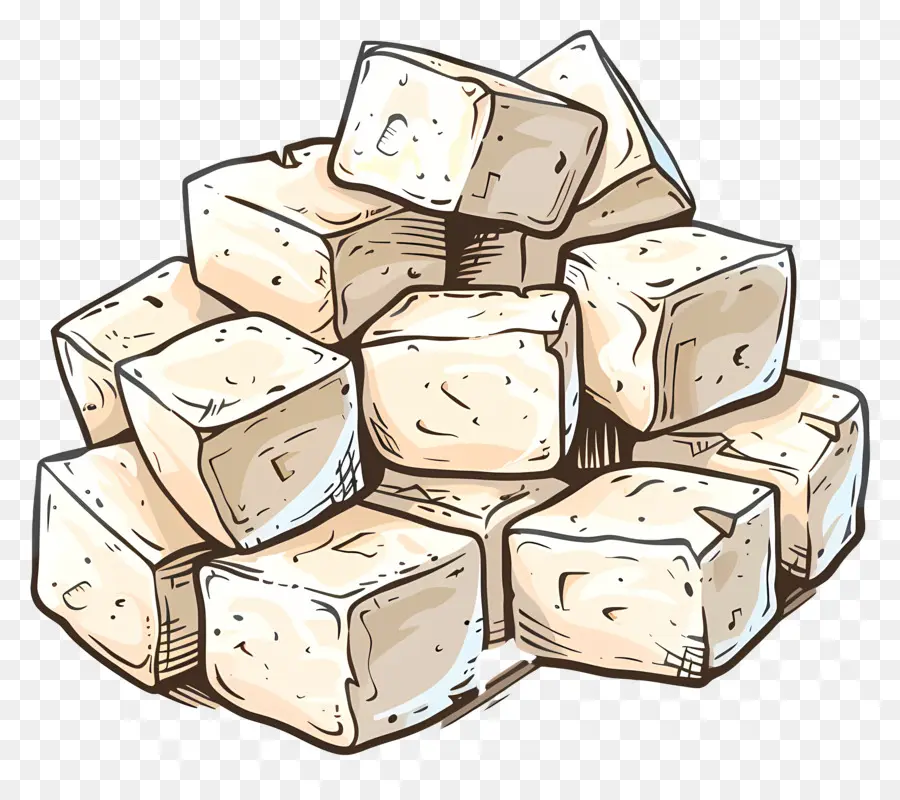 Tofu Cubes，Blok Putih PNG