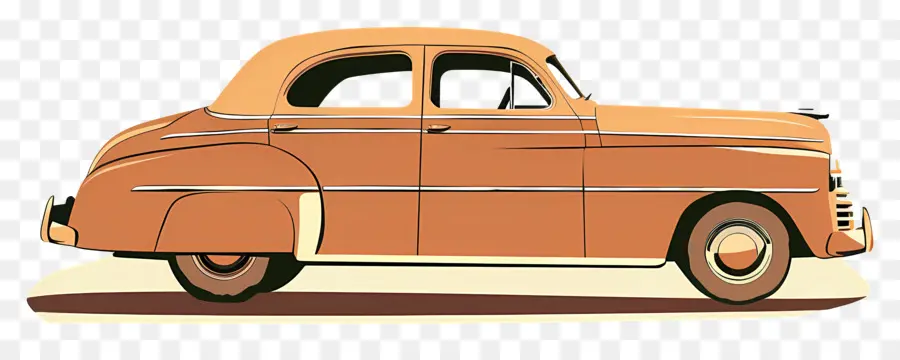 Mobil Vintage，Orange PNG