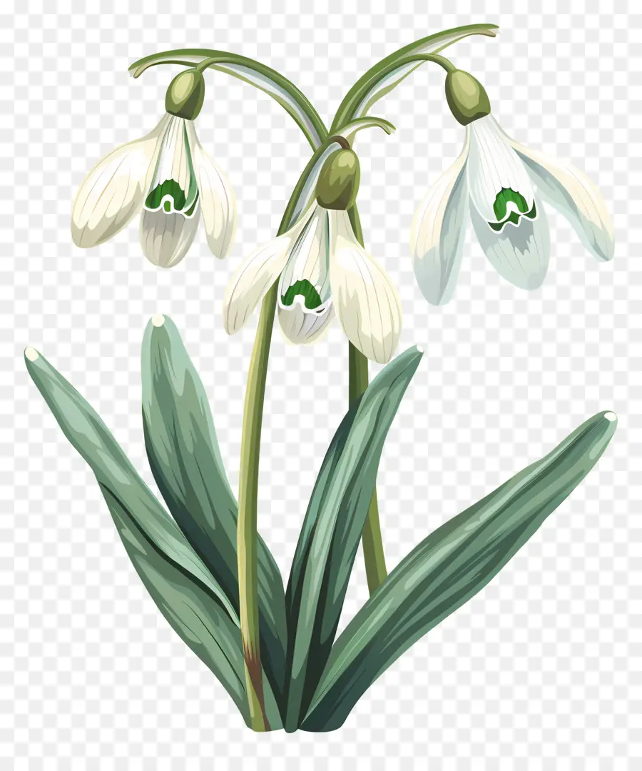 Bunga Snowdrop，Bunga Putih PNG