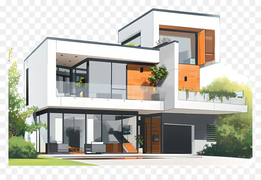 Rumah Modern，Arsitektur Modern PNG