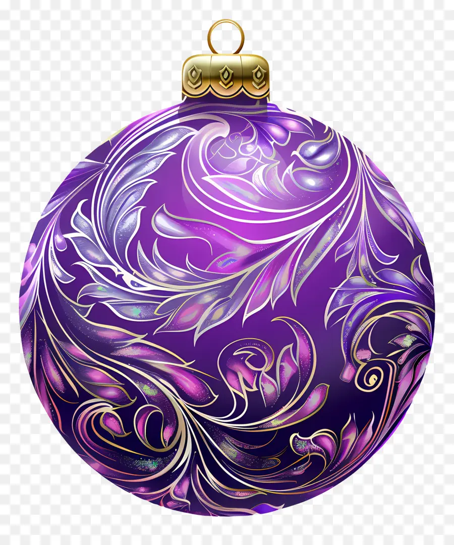 Ornamen Natal，Bola Hias Ungu PNG