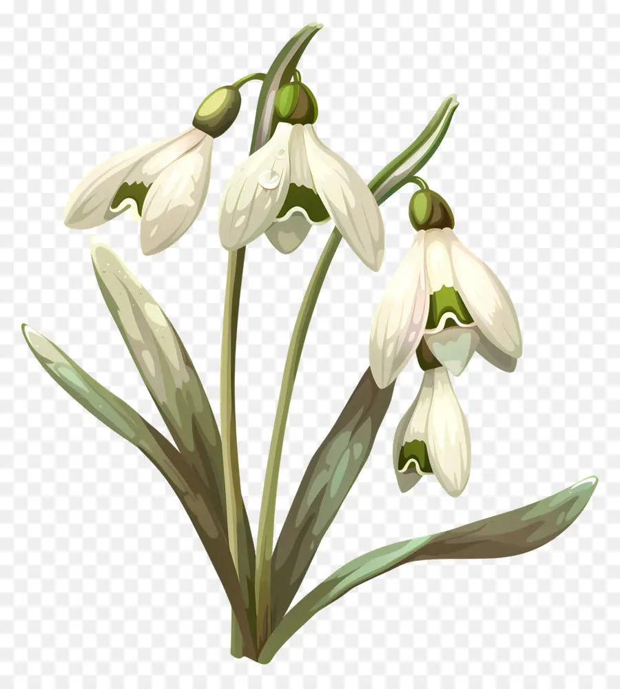 Bunga Snowdrop，Bunga Putih PNG