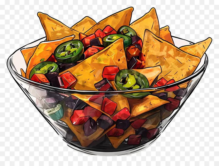 Semangkuk Nacho，Tortilla Chips PNG