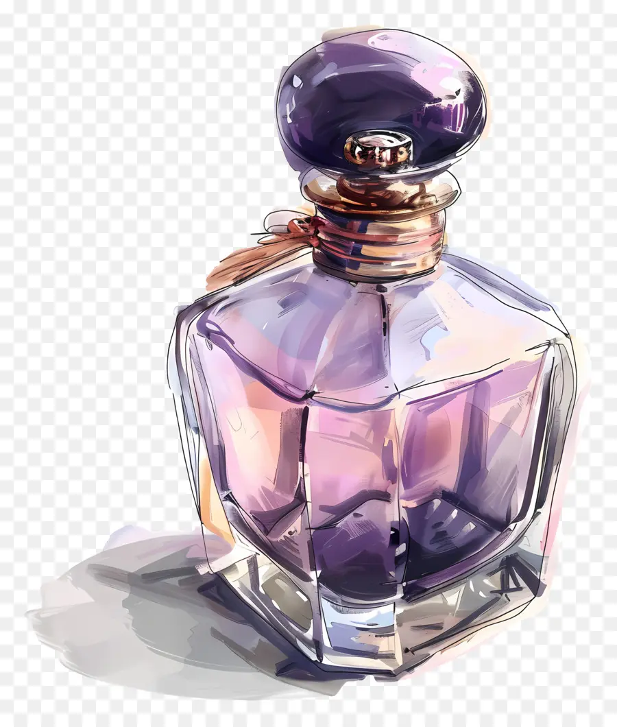 Botol Parfum，Lukisan Cat Air PNG