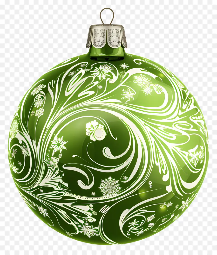 Ornamen Natal，Ornamen Kaca Hijau PNG