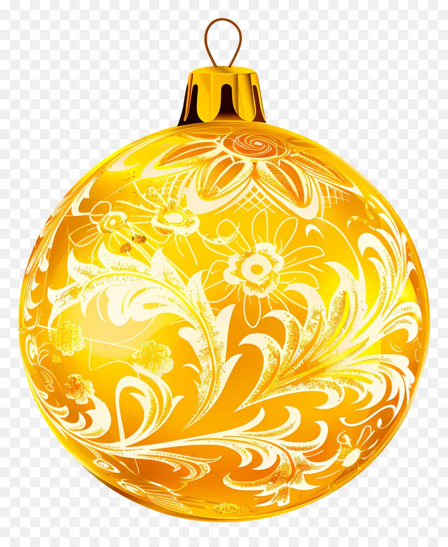 Ornamen Natal，Ornamen Emas PNG