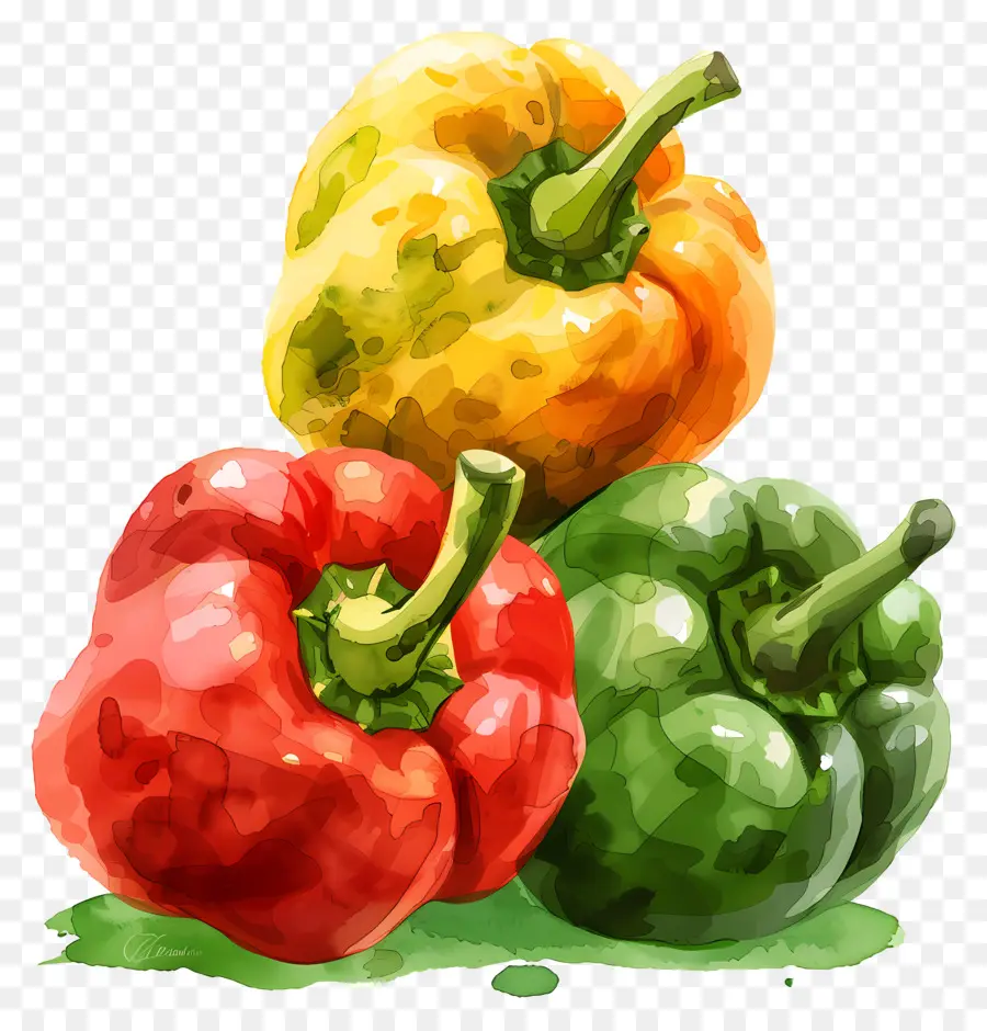 Paprika，Lukisan Cat Air PNG