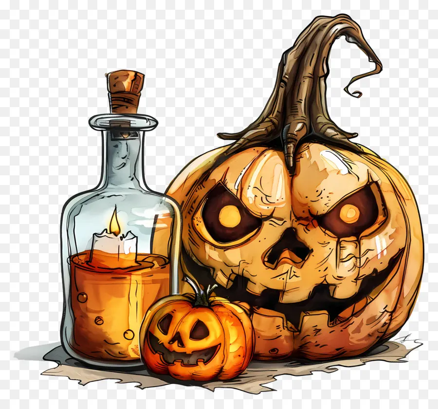 Racun Halloween，Jackolantern PNG