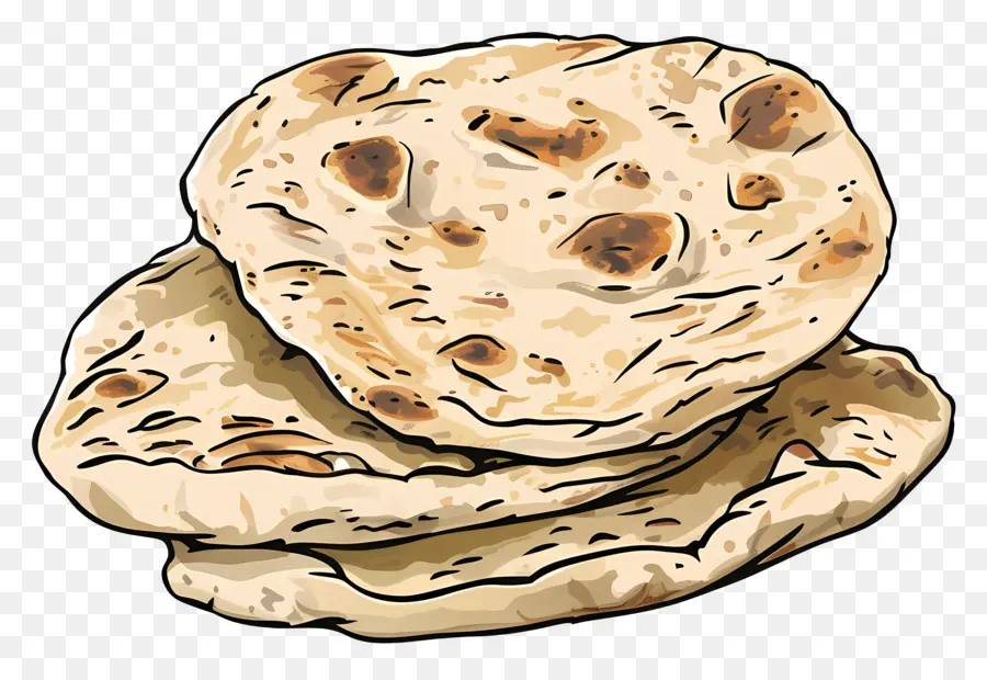 Roti Naan，Roti Datar India PNG