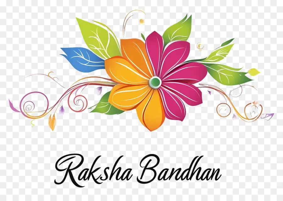 Raksha Bandhan，Desain Bunga PNG