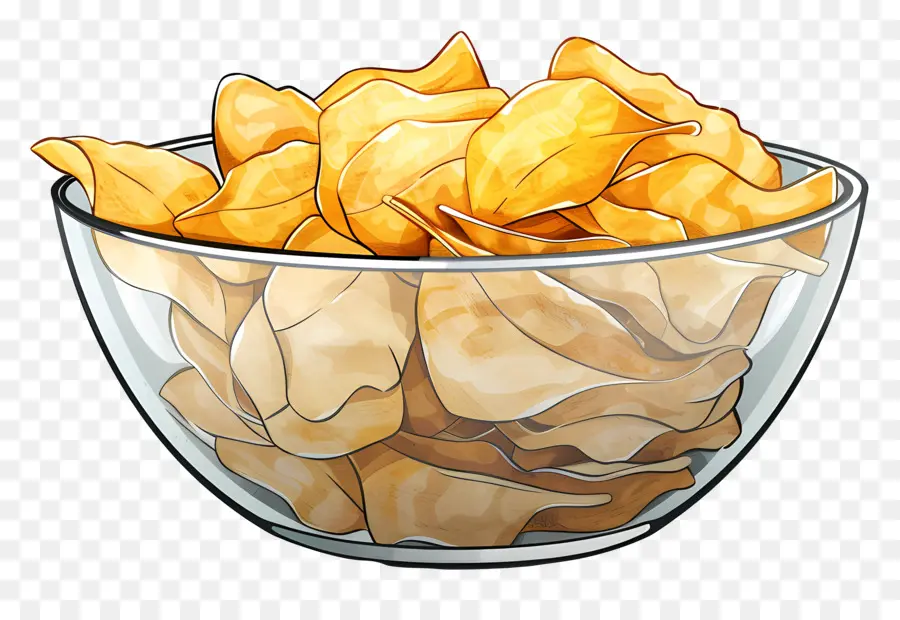 Semangkuk Chip，Keripik Goreng Renyah PNG