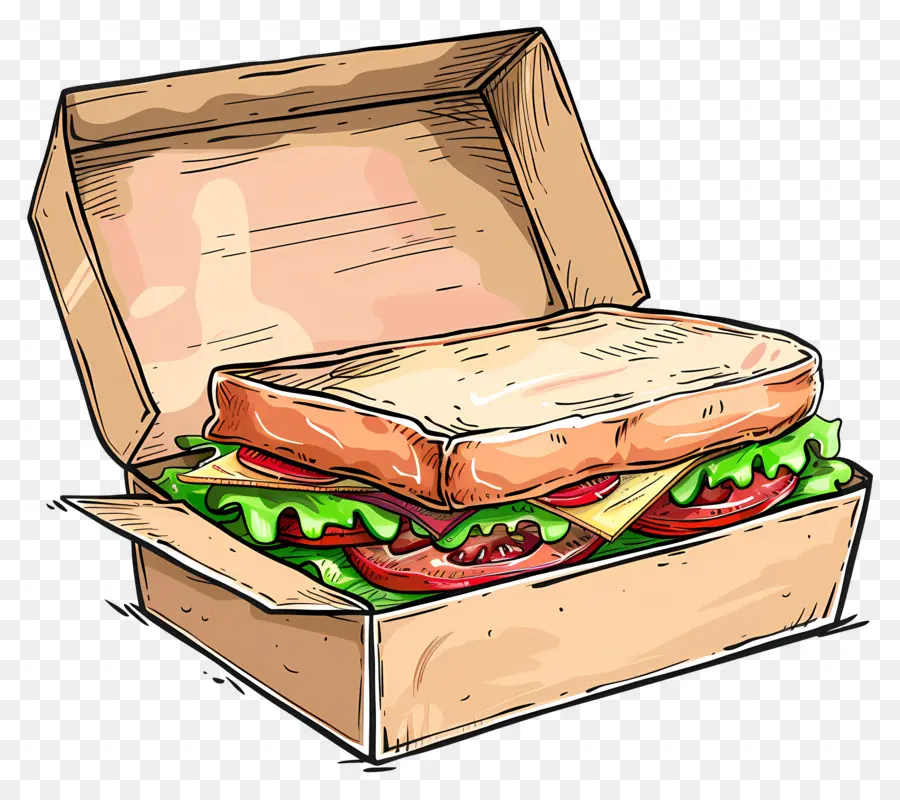 Sandwich Di Dalam Kotak，Sandwich PNG