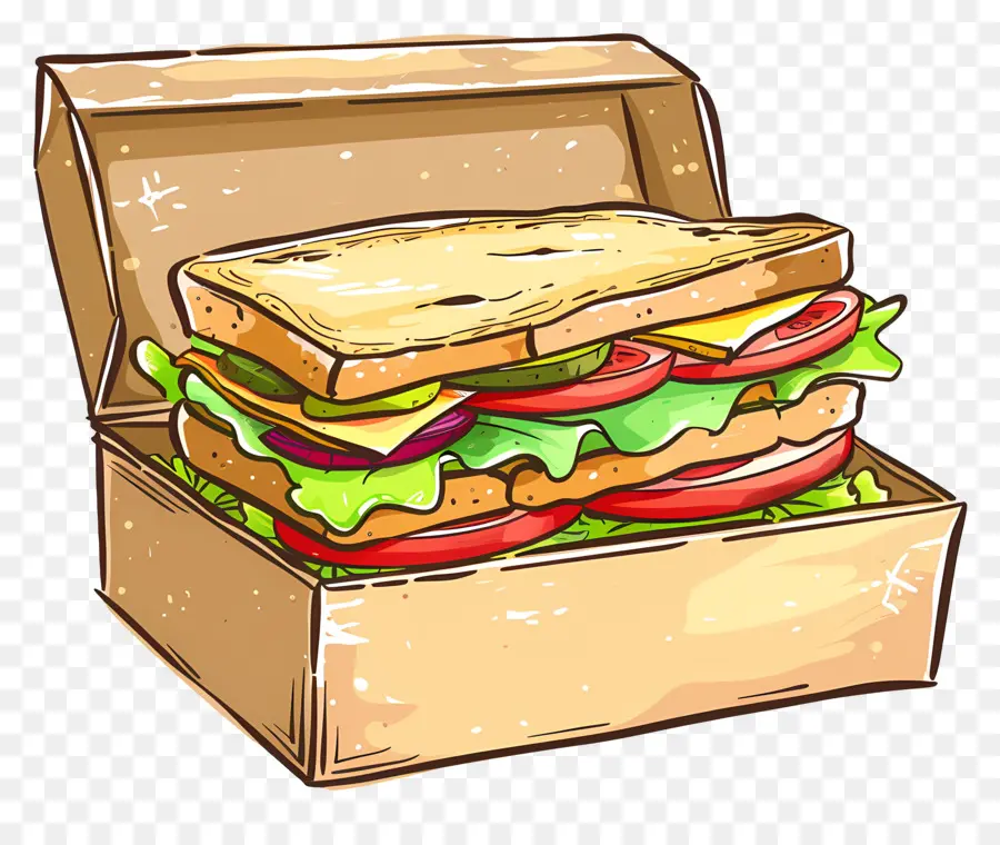 Sandwich Di Dalam Kotak，Sandwich PNG