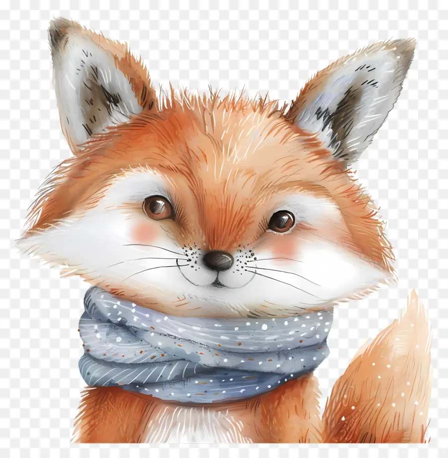 Fox Lucu，Musim Dingin Wonderland PNG