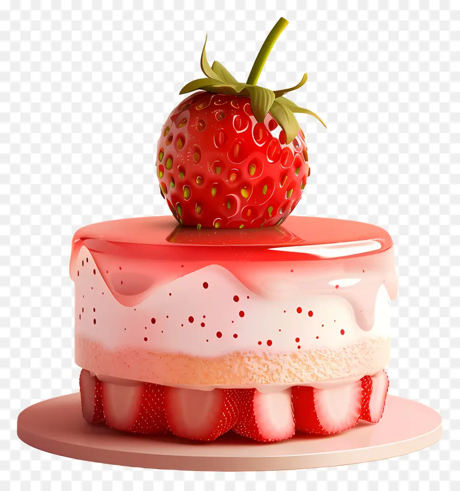 Kue Strawberry Mousse，Kue Berlapis PNG