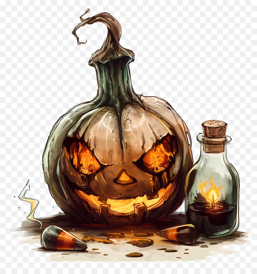 Racun Halloween，Jackolantern PNG