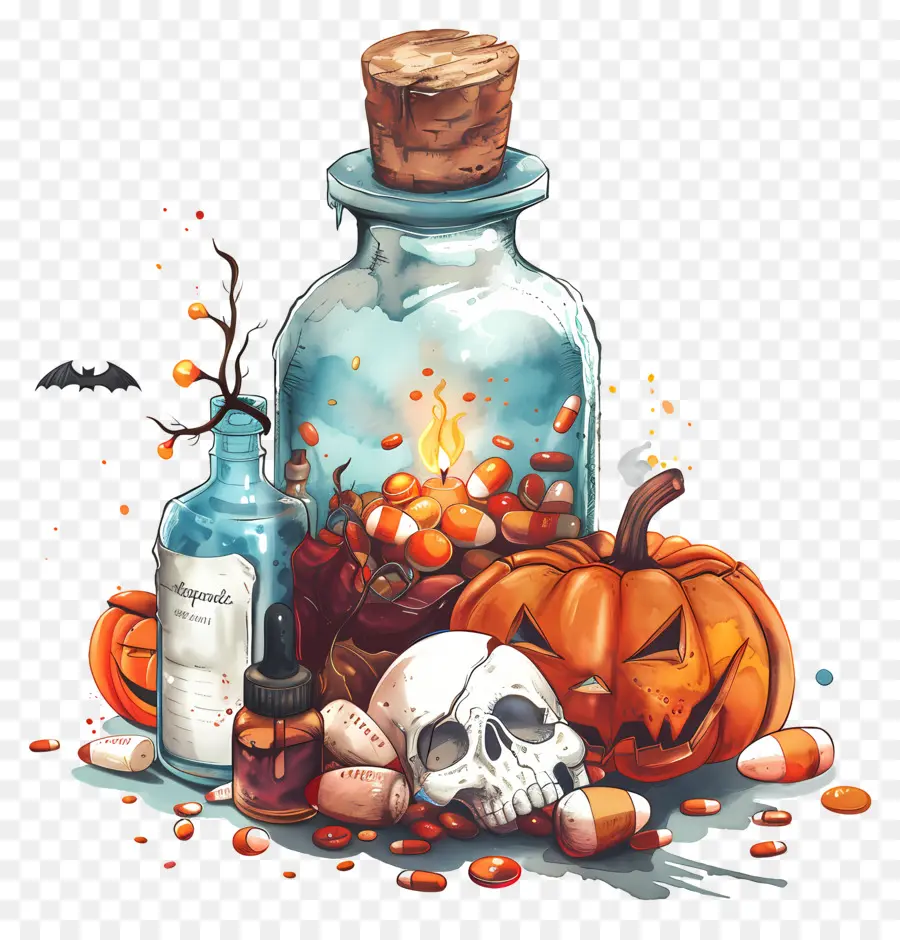 Racun Halloween，Botol PNG