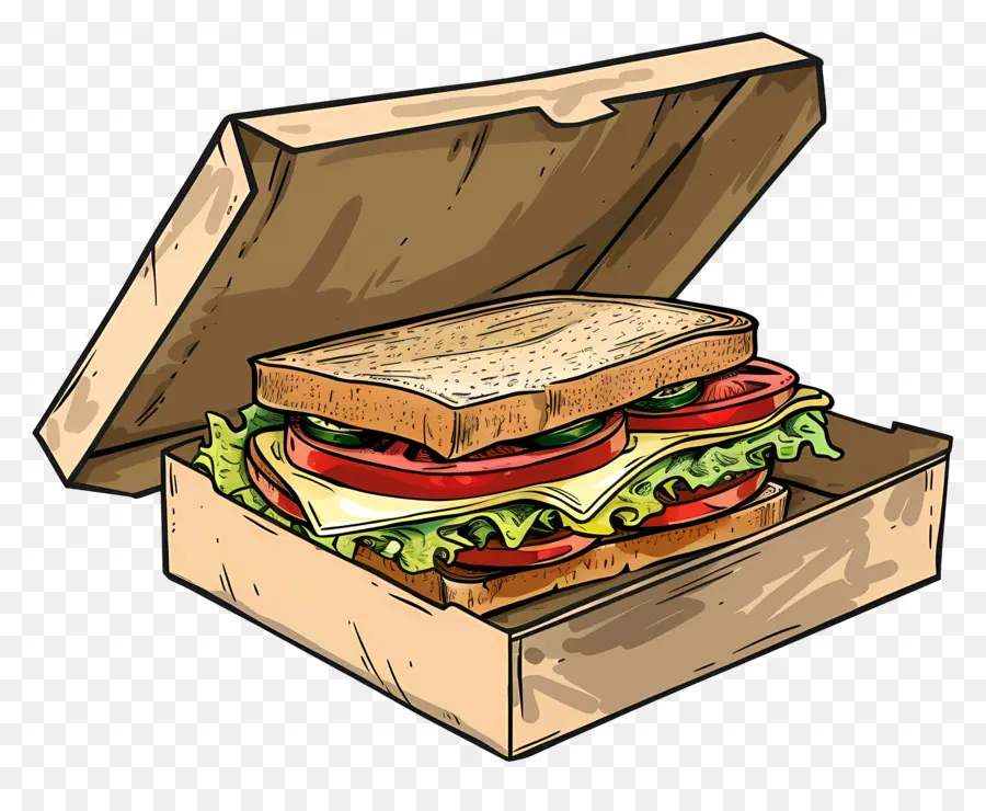 Sandwich Di Dalam Kotak，Sandwich PNG