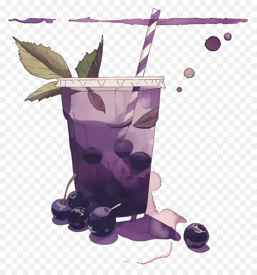 Minuman Berry，Ungu Minum PNG