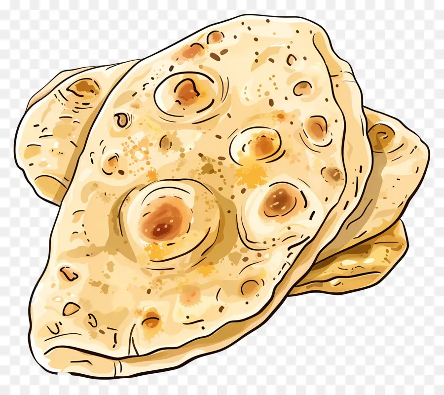 Roti Naan，Flatbread PNG