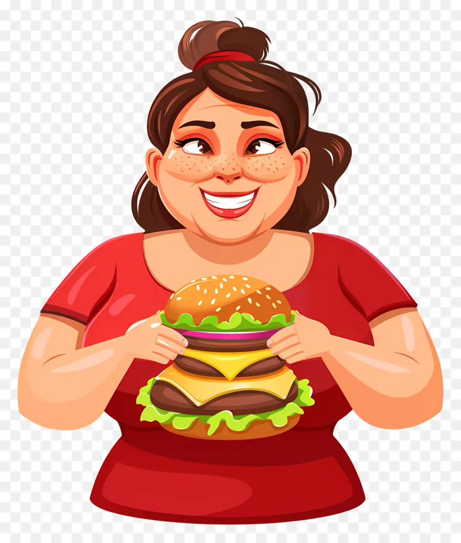 Wanita Gemuk，Hamburger PNG