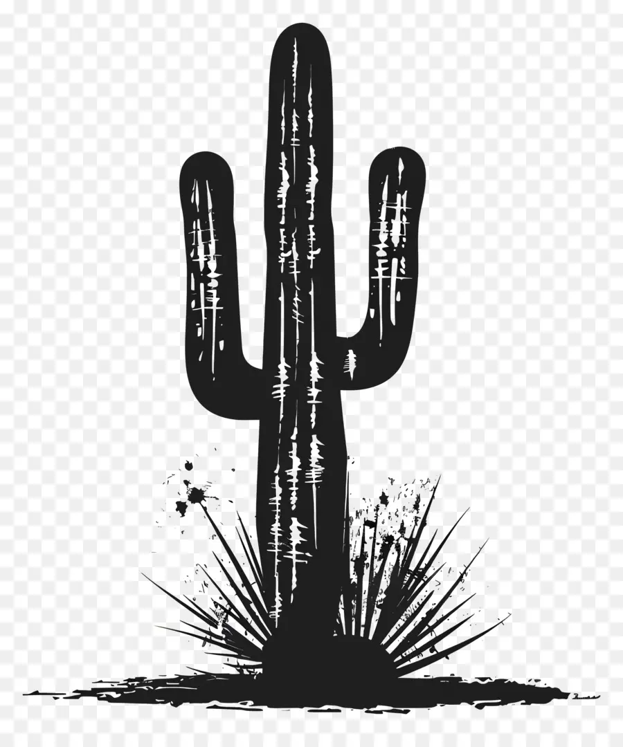 Siluet Saguaro Kaktus，Tanaman Kaktus PNG