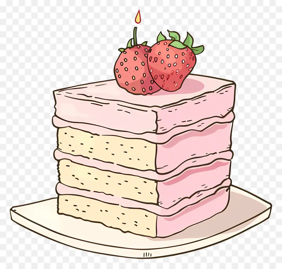 Kue Strawberry Mousse，Kue Lapis Pink PNG