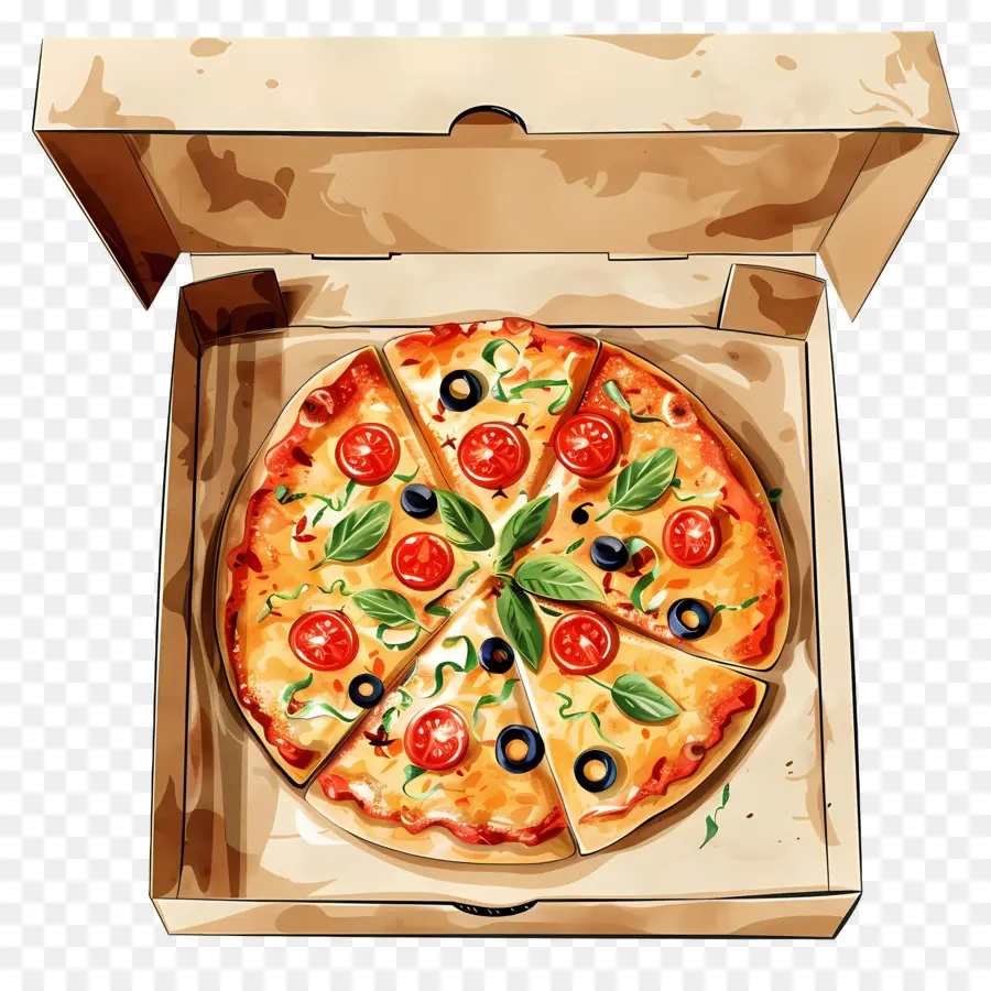 Pizza Dalam Kotak，Pizza PNG