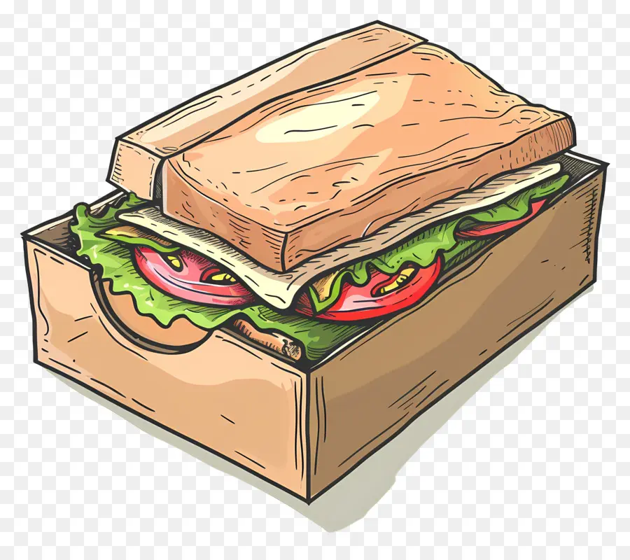 Sandwich Di Dalam Kotak，Kotak Sandwich PNG