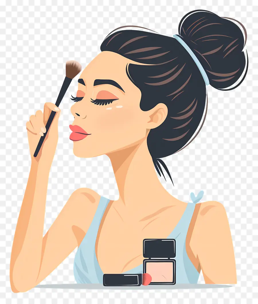 Wanita Melakukan Riasan，Makeup PNG