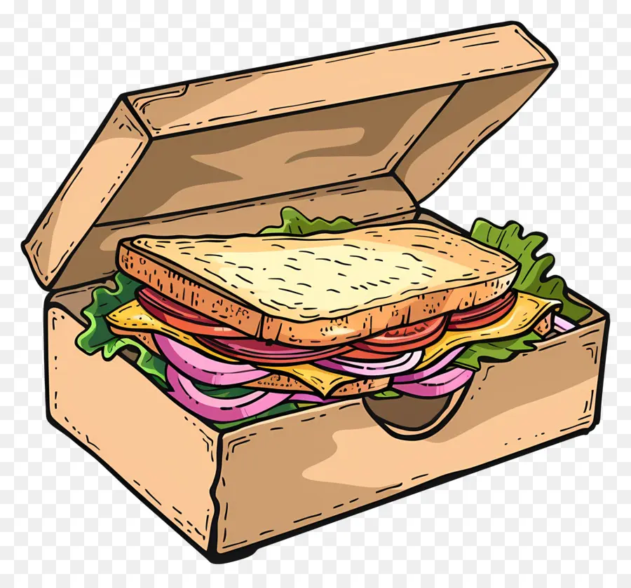 Sandwich Di Dalam Kotak，Sandwich PNG