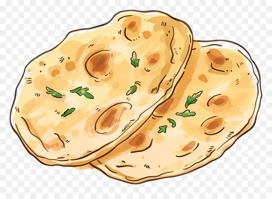 Roti Naan，Roti Datar India PNG