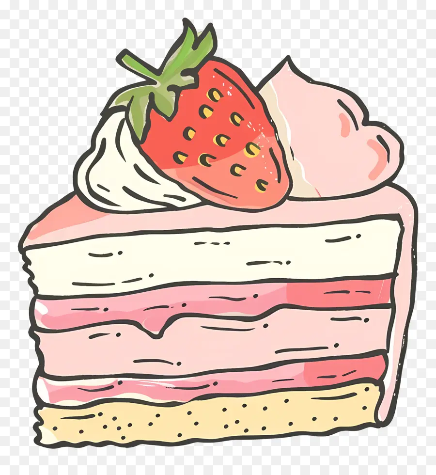 Kue Strawberry Mousse，Kue Pink PNG