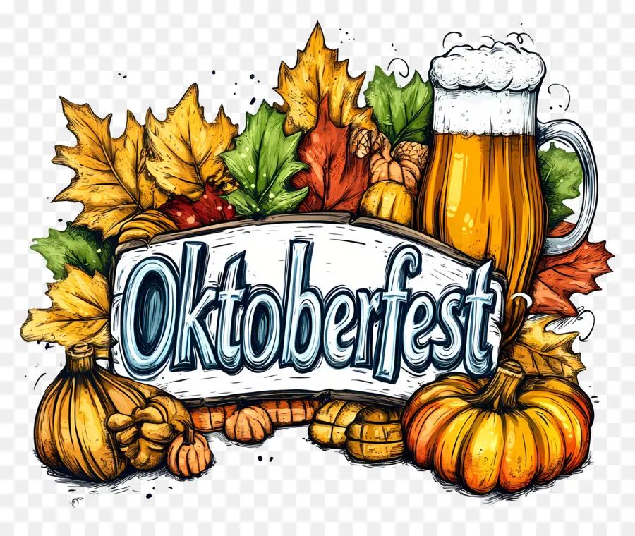 Oktoberfest，Dekorasi Musim Gugur PNG