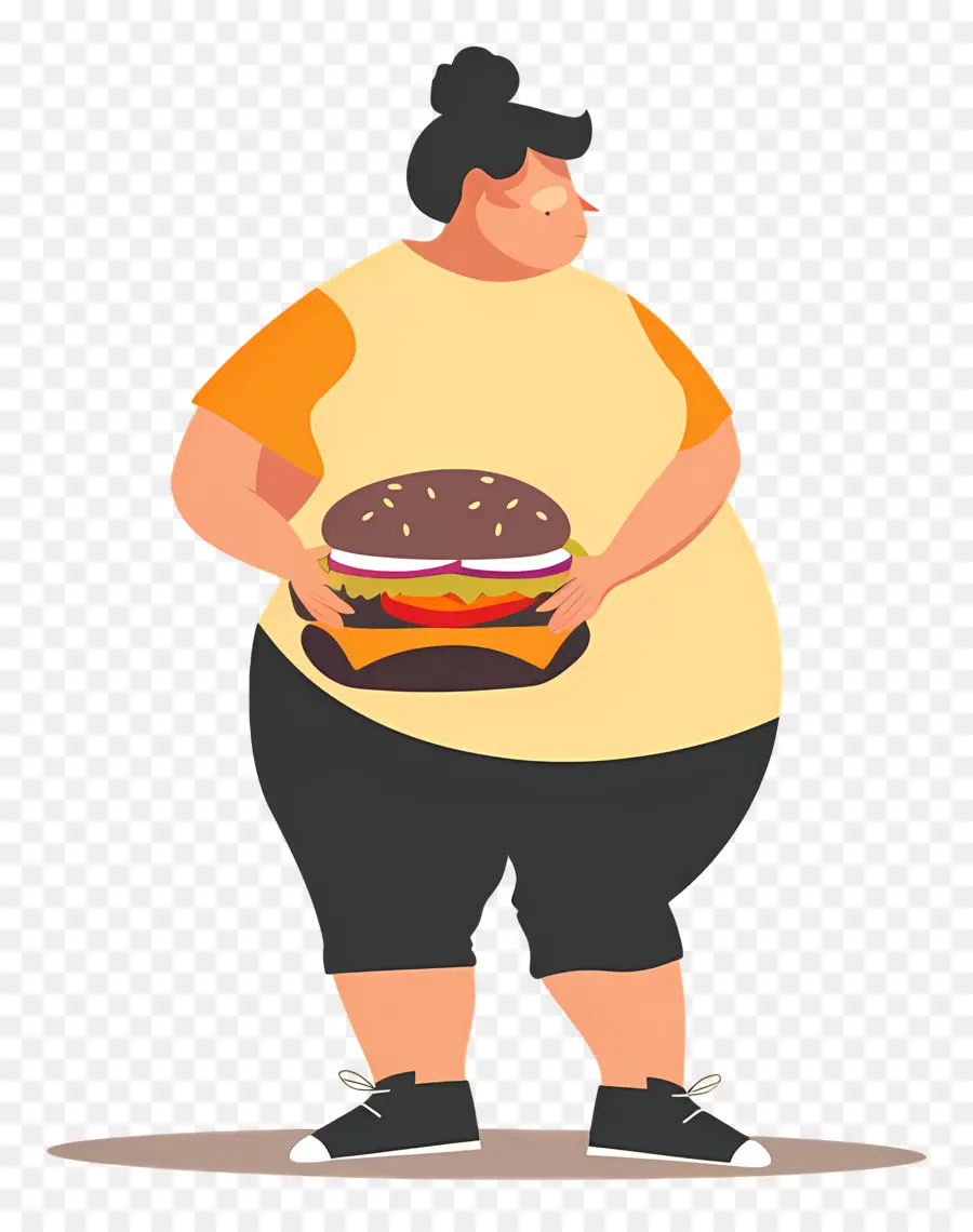 Wanita Gemuk，Hamburger Raksasa PNG