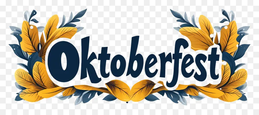 Oktoberfest，Desain Bunga Biru Dan Kuning PNG